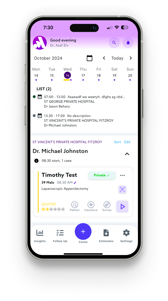 Cases & Calendar